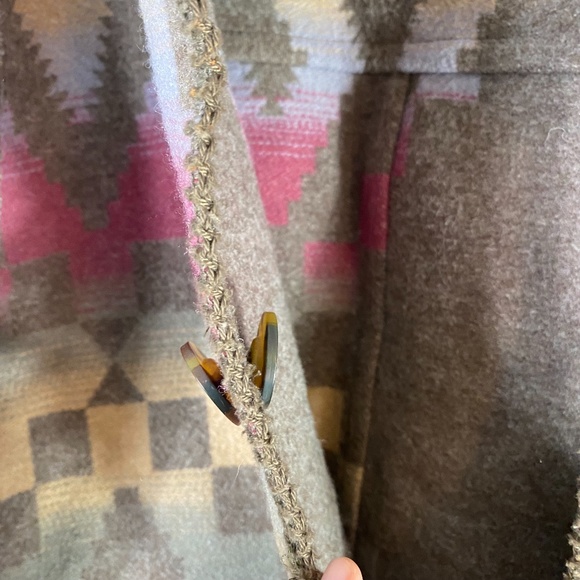 Woolrich Vintage Wool Blanket Coat Reversible Jacket SZ M - Picture 3 of 7